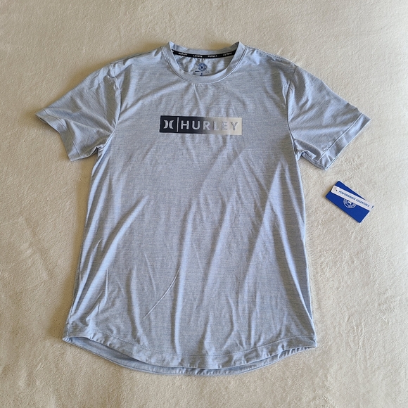 NWT Hurley Performance Graphic Men's S light blue Short Sleeve Tee - Picture 1 of 6